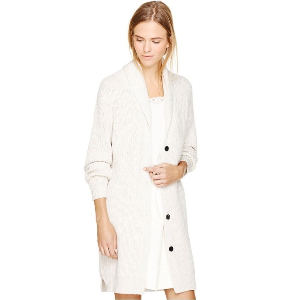 Aritzia Wilfred Tisserand Long Rib Knit Cardigan Sweater Merino Wool Size S - Picture 7 of 15